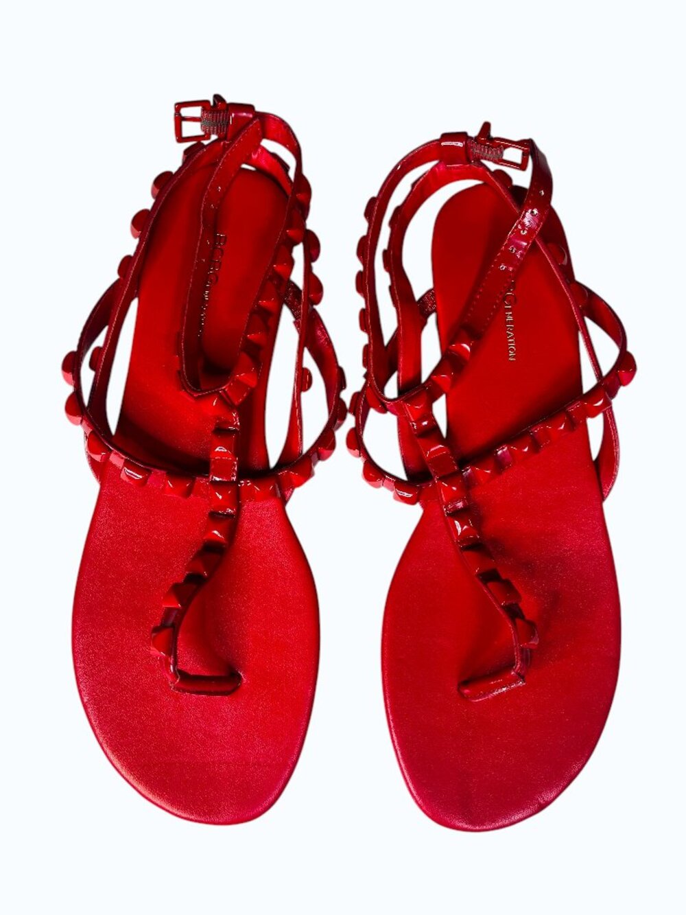 BCBGeneration Red Studded Gladiator T-Strap Sandals Brand New 6.5